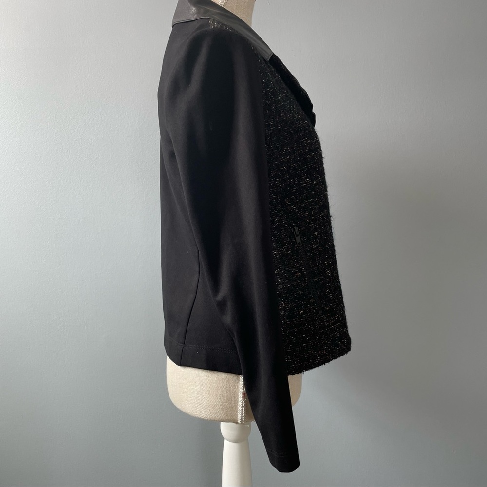 Bailey 44 Techno Junkie Black Tweed Faux Leather Accent Jacket Blazer Medium - Picture 5 of 11